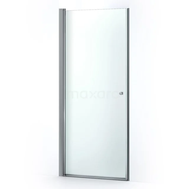 Glasene Duschtür mit silberfarbigem Aluminiumrahmen, schlankes Design, ideal für moderne Bäder.