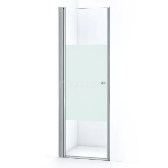Glasdouchedeur mit matt gebürsteten Aluminiumprofilen, klarem und mattem Glas, ideal für einen modernen Badezimmerstil.