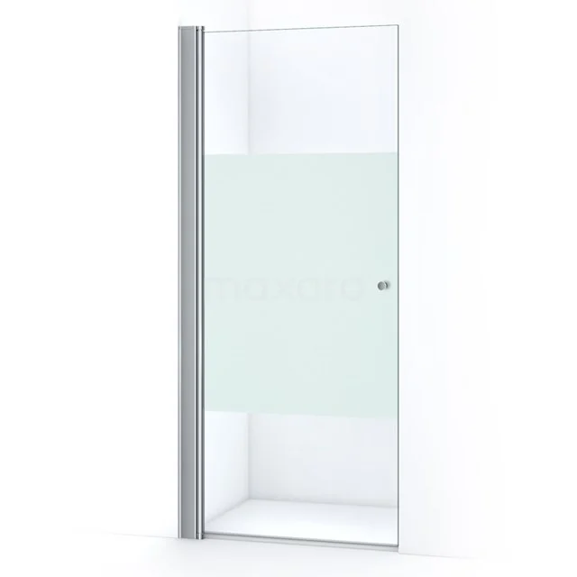 Glasene Duschtür mit Matt Weißer Strip, Aluminium Profil, ideal für eine moderne Badezimmer Einrichtung.