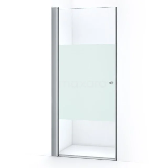 Zircon Comfort Shower door | 90 cm Chrome Clear with matt strip Pivot door S0322-0970N