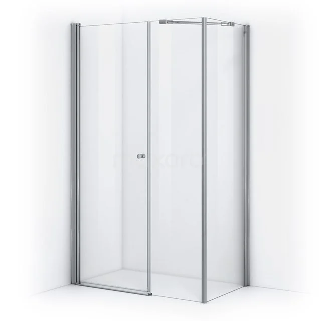 Zircon Comfort Shower enclosure | 110x60 cm Chrome Clear glass Pivot door Rectangle DH-060407012 Corner shower cabin with clear glass and silver aluminium profiles, ideal for a modern bathroom.