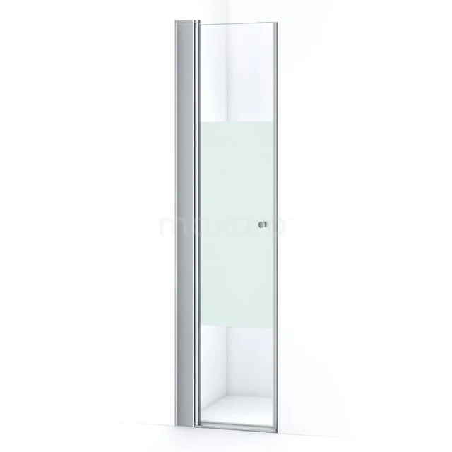 Zircon Comfort Shower door | 50 cm Chrome Clear with matt strip Pivot door S0332-4570N