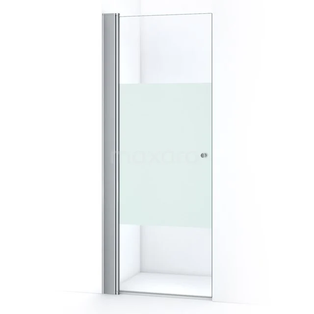 Duschtür Zircon Comfort 75cm aus klarem Sicherheitsglas mit mattem Streifen Chrom S0332-0770N Glasene Duschtür mit klarem und Mattglas, Aluminiumprofil, schlankes Design; ideal für ein modernes Badezimmer.