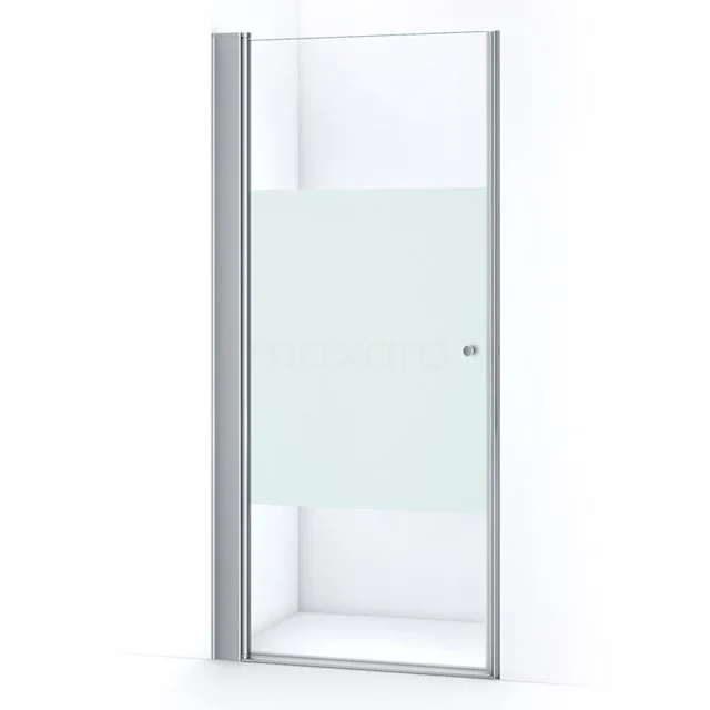 Duschtür mit Klarglas und Matt Weiß Paneel, Aluminium Profil; stilvolles Badezimmerdesign.