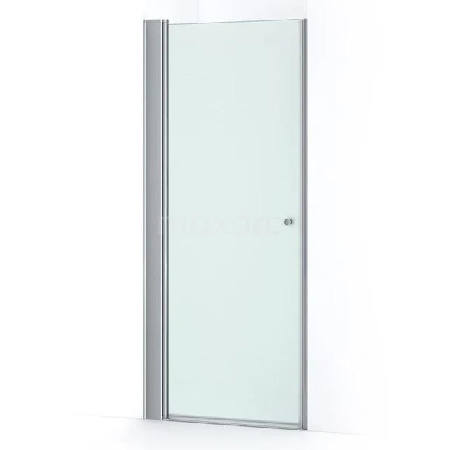 Glas Duschtür mit mattem silbernen Rahmen, schlankem Design und Klarglas, perfekt für moderne Bäder.