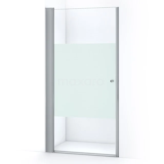 Duschtür mit matt Glas, silbernes Aluminiumrahmen, elegantes Design; ideal für moderne Badezimmergestaltung.