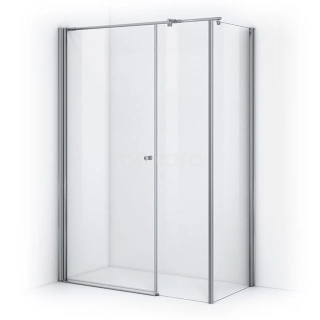 Glass shower screen with aluminium profile, sliding door and modern design, ideal for a stylish bathroom.