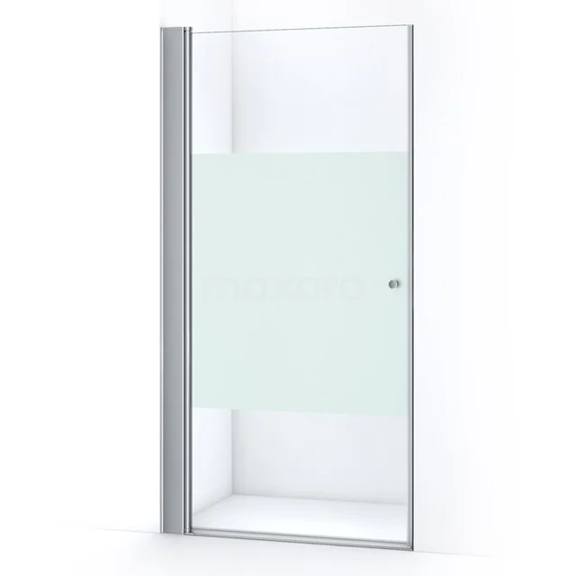 Zircon Comfort Duschtür | 105 cm Chrom Klar mit matter Streifen Drehtür S0332-1070N Duschtür mit satiniertem Glas, Aluminiumprofil und klarem Design; ideal für ein modernes Badezimmer.