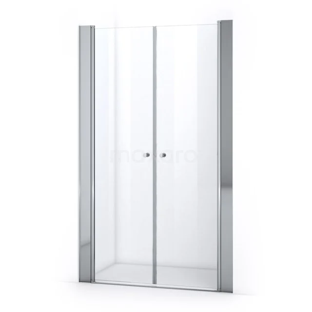 Zircon Comfort Duschtür | 125 cm Chrom Klarglas Pendeltür S0430-1250N Duschtür mit klarglas und aluminium profile, modernes design, ideal für ein stilvolles badezimmer.