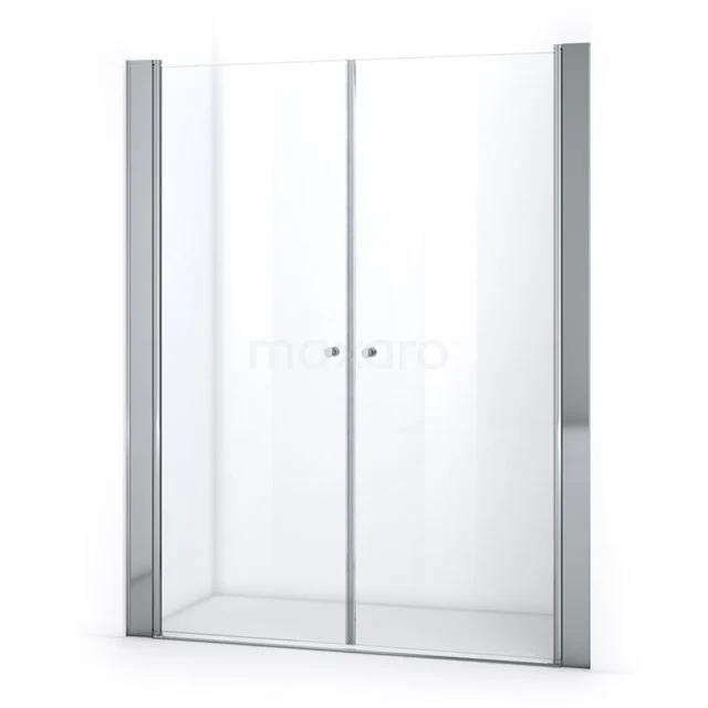 Glas Duschwand mit Schiebetür, Klarglas, silberne Profile; modernes Design für stilvolle Badezimmergestaltung.