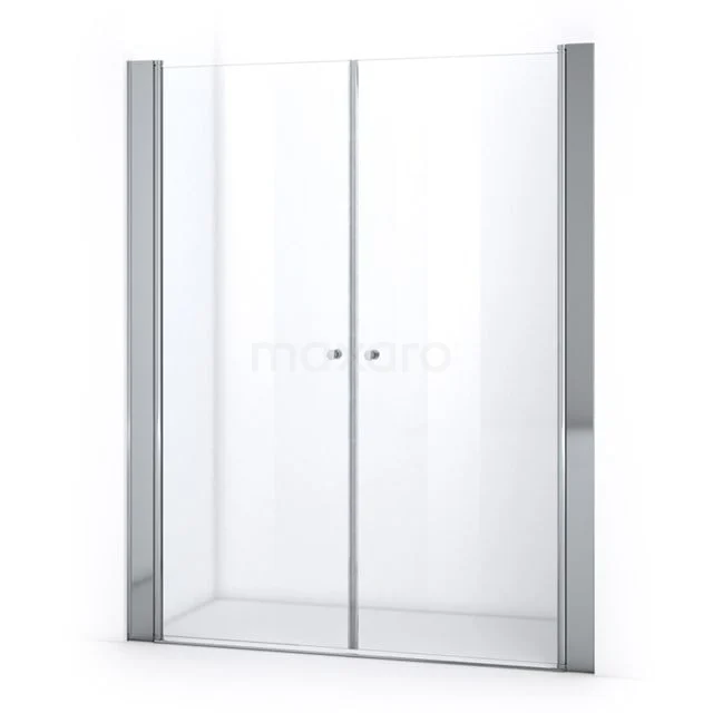 Glas Duschwand mit Schiebetür, Klarglas, silberne Profile; modernes Design für stilvolle Badezimmergestaltung.