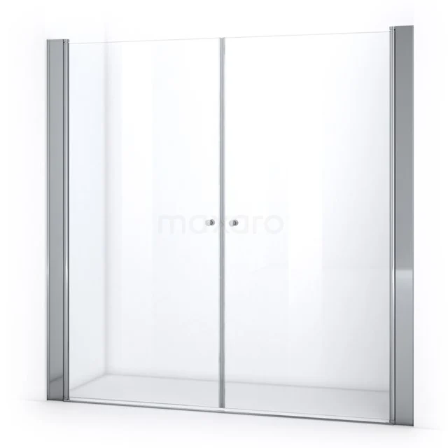 Glasene Duschwand mit doppelter Schiebetür, transparentes Design, ideal für moderne Bäder.