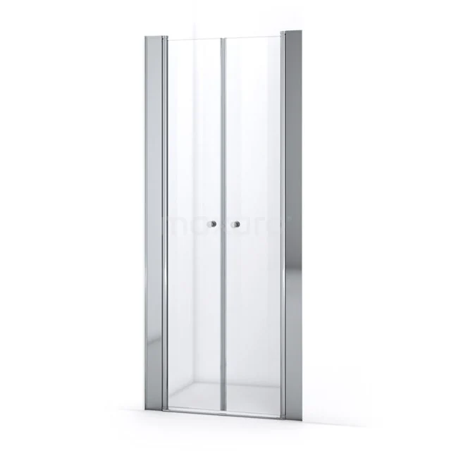 Duschtür mit Drehtüren, Klarglas und silberfarbigen Aluminiumprofilen, ideal für eine moderne Badezimmer Einrichtung.