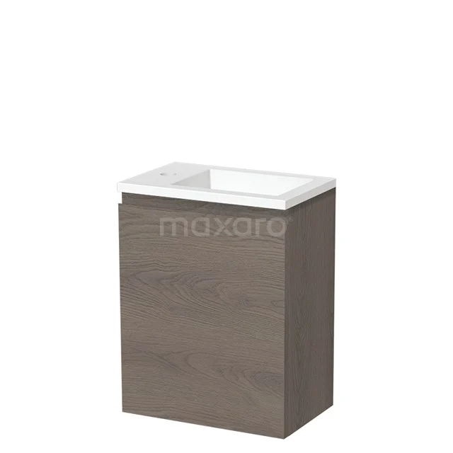 Toiletmeubel met Wastafel Solid Surface Mat Modulo Donkerbruin Eiken 40 cm TMW10-00378