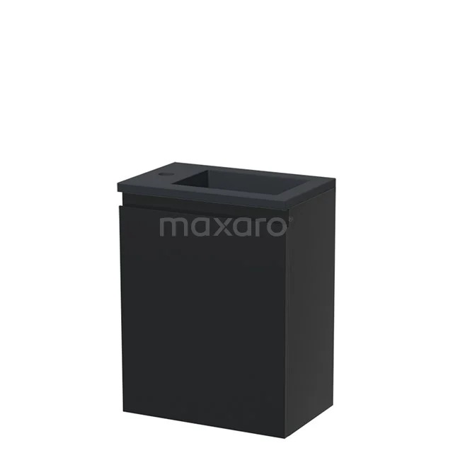 Modulo Pico Toiletmeubel met wastafel | 40 cm Mat zwart Greeploos front Quartz TMW10-00393