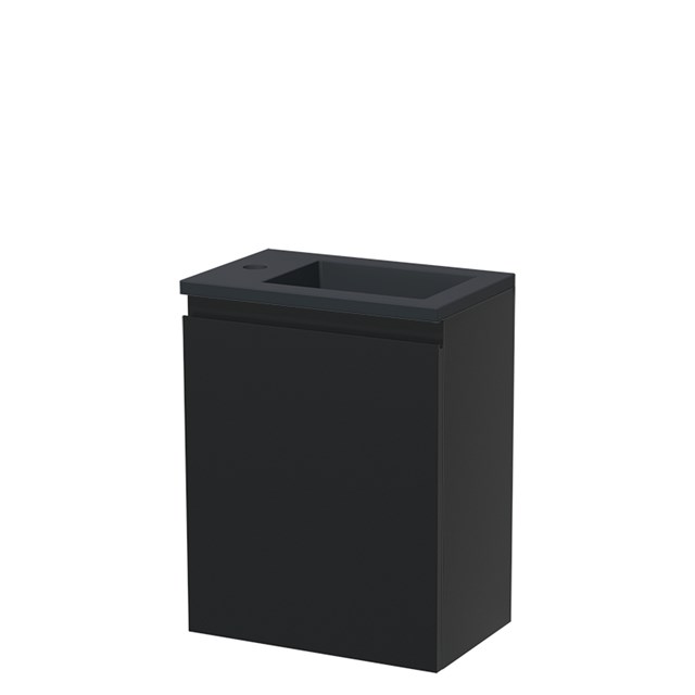 Modulo Pico Toiletmeubel met wastafel | 40 cm Mat zwart Greeploos front Quartz TMW10-00394