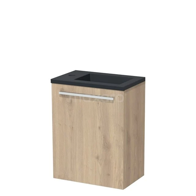 Modulo Pico Toiletmeubel met wastafel | 40 cm Lichtbruin eiken Vlak front Quartz TMW10-00401