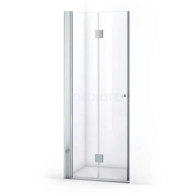 Zircon Allure Duschtür | 80 cm Chrom Klarglas Falttür S0620-0870 Moderne Glastür mit Aluminiumrahmen, ideal für eine stilvolle Badezimmergestaltung.