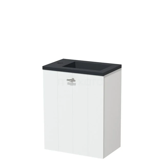 Modulo Pico Toiletmeubel met wastafel | 40 cm Mat wit Lamel front Quartz TMW10-00420