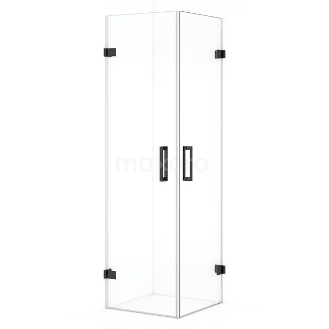 Duschkabine Diamant 60x60cm Klar Sicherheitsglas Schwarz Chrom CDE1060620BC Glas Duschkabine mit Eckeinstieg, transparente Wände, schwarze Scharniere und Haltegriffe, modernes Design für das Badezimmer.