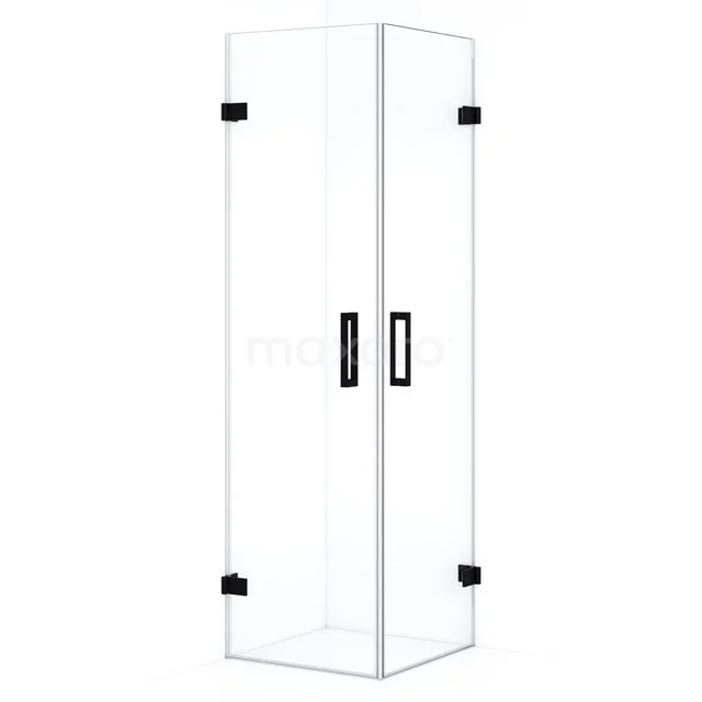 Diamond Duschkabine | 60x60 cm Matt Schwarz Drehtür Quadrat CDE1060620MB Strakke Glaskabine mit Schwarz Akzenten, eckiges Design, ideal für eine moderne Badezimmergestaltung.