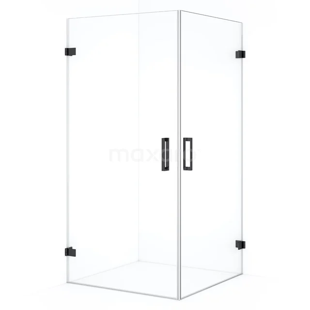 Diamond Shower enclosure | 100x100 cm Black chrome Clear glass Pivot door Square CDE1101020BC