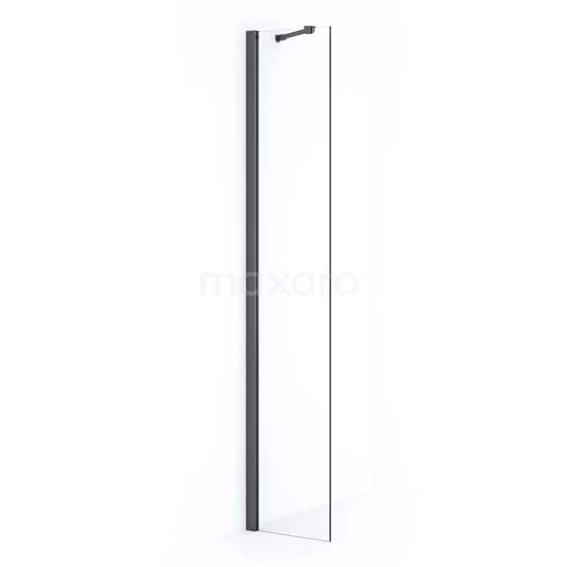 Diamond Inloopdouche | 30 cm Zwart chroom Helder glas Vaste wand IDA03210BC