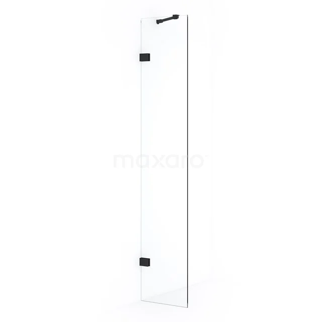 Diamond Inloopdouche | 30 cm Mat zwart Helder glas Vaste wand IDA03220MB