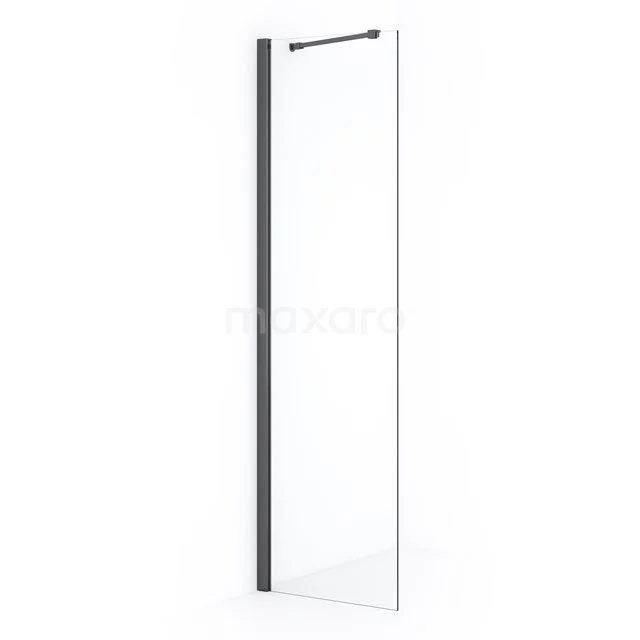 Diamond Inloopdouche | 50 cm Zwart chroom Helder glas Vaste wand IDA05210BCN