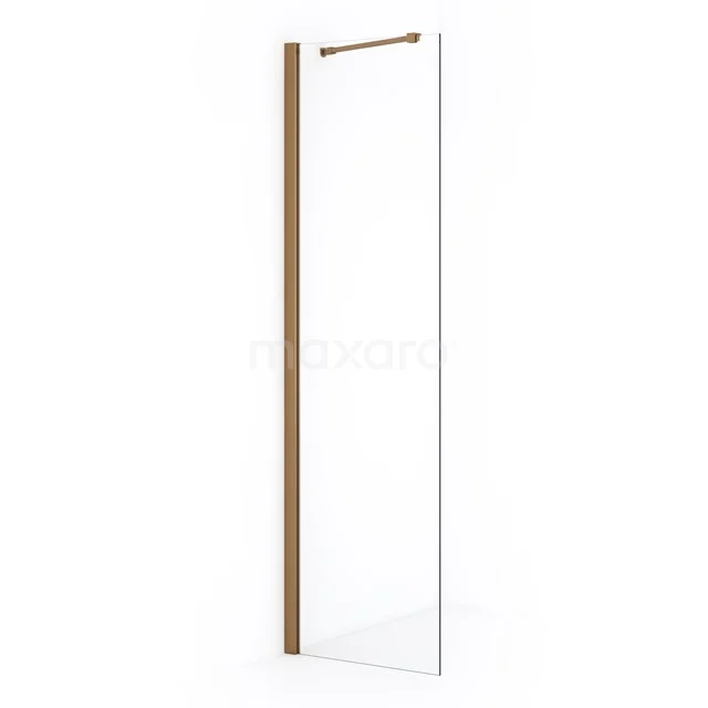 Diamond Inloopdouche | 50 cm Koper Helder glas Vaste wand IDA05210KP