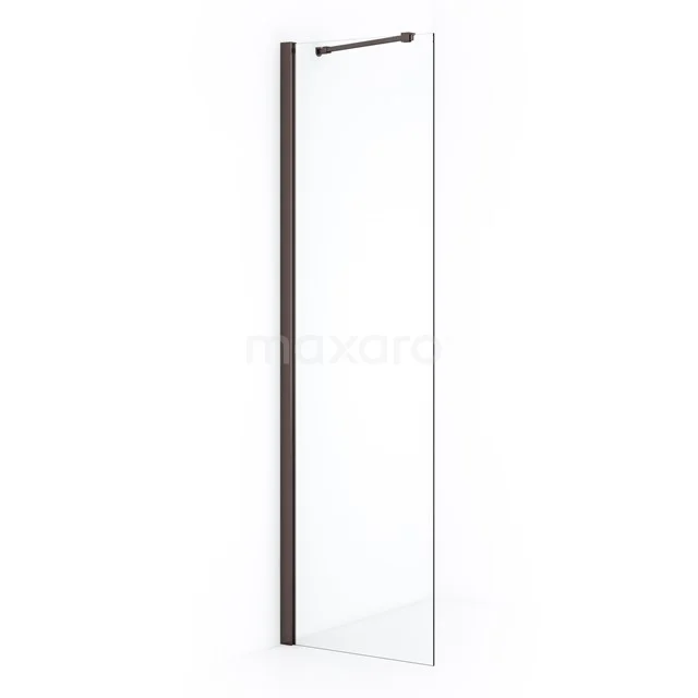 Diamond Inloopdouche | 50 cm Zwart metaal Helder glas Vaste wand IDA05210ZMN