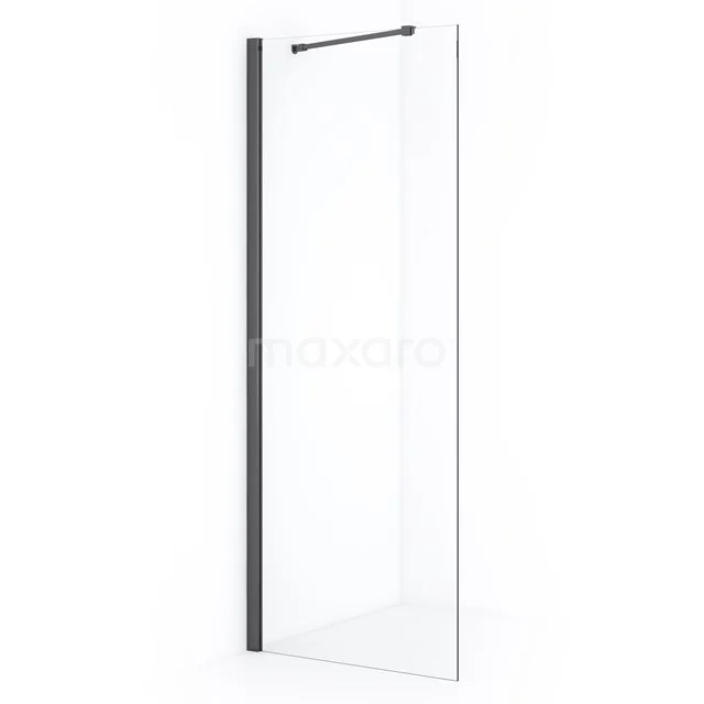 Diamond Inloopdouche | 70 cm Zwart chroom Helder glas Vaste wand IDA07210BC