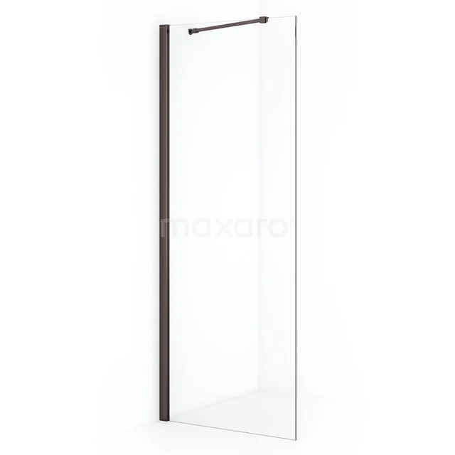 Diamond Inloopdouche | 70 cm Zwart metaal Helder glas Vaste wand IDA07210ZMN