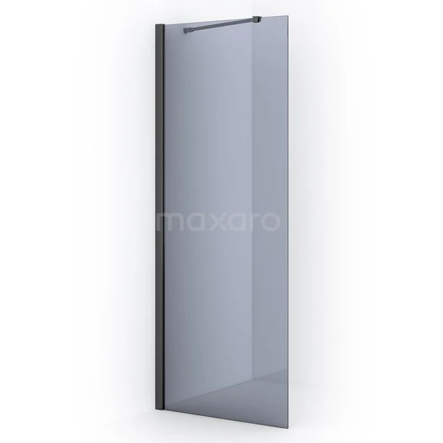 Diamond Inloopdouche | 80 cm Zwart chroom Rookglas Vaste wand IDA08211BC