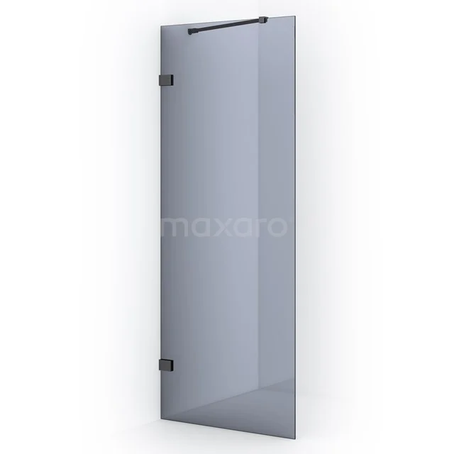 Diamond Inloopdouche | 80 cm Zwart chroom Rookglas Vaste wand IDA08221BC