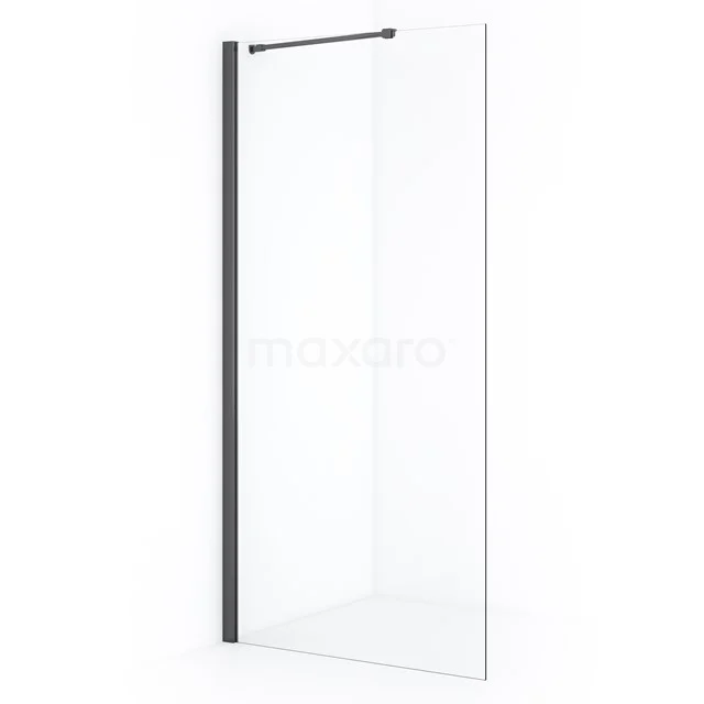 Diamond Inloopdouche | 100 cm Zwart chroom Helder glas Vaste wand IDA10210BC