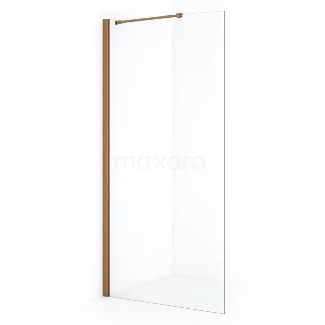 Diamond Inloopdouche | 90 cm Koper Helder glas Vaste wand IDA09210KP