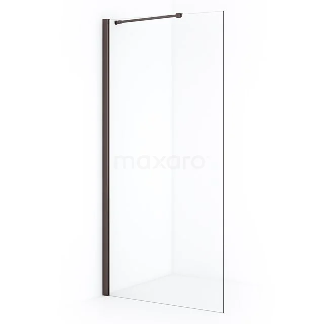 Diamond Inloopdouche | 100 cm Zwart metaal Helder glas Vaste wand IDA10210ZMN