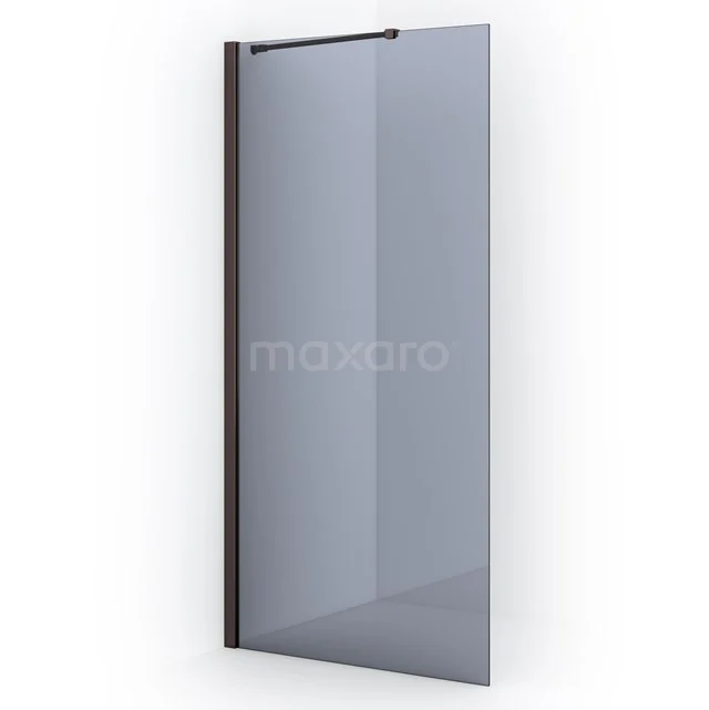 Diamond Inloopdouche | 100 cm Zwart metaal Rookglas Vaste wand IDA10211ZMN