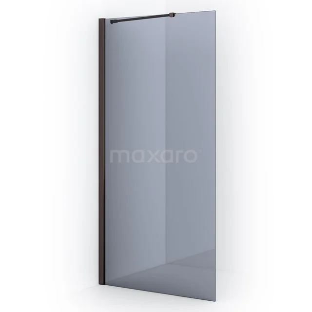 Diamond Inloopdouche | 90 cm Zwart metaal Rookglas Vaste wand IDA09211ZMN