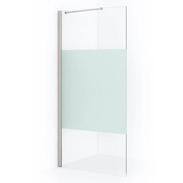 Diamond Inloopdouche | 90 cm Rvs Helder met matte strook Vaste wand IDA09213BR