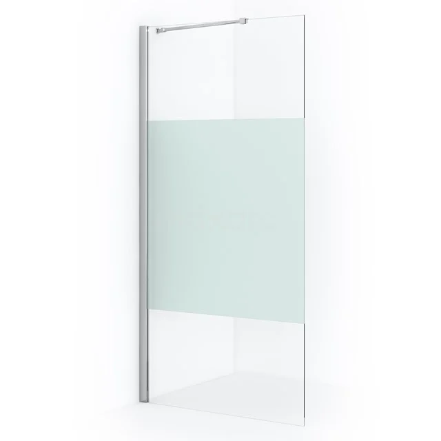 Diamond Inloopdouche | 90 cm Chroom Helder met matte strook Vaste wand IDA09213C