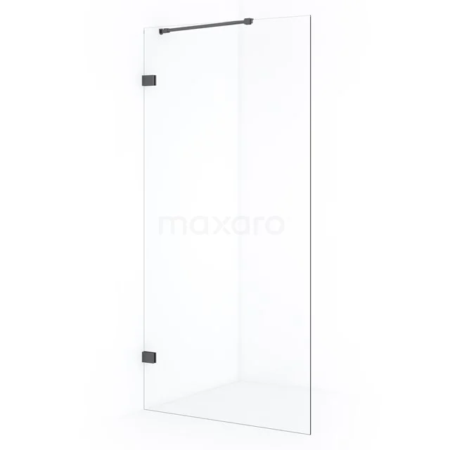 Diamond Inloopdouche | 100 cm Zwart chroom Helder glas Vaste wand IDA10220BC