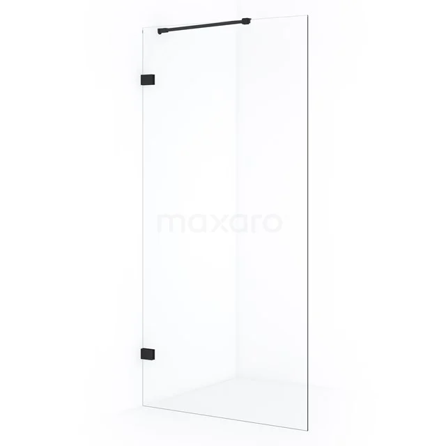 Diamond Inloopdouche | 100 cm Mat zwart Helder glas Vaste wand IDA10220MB