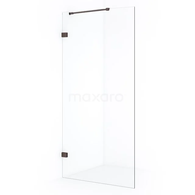 Diamond Inloopdouche | 100 cm Zwart metaal Helder glas Vaste wand IDA10220ZM