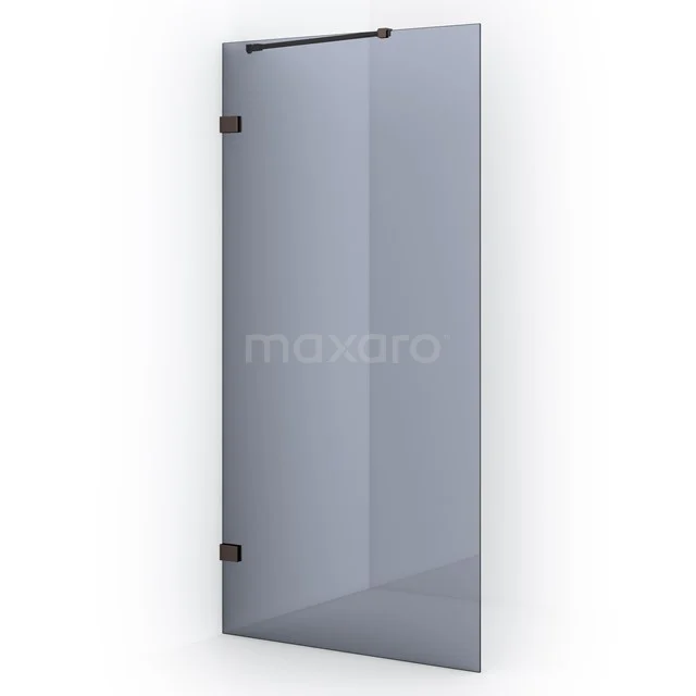 Diamond Inloopdouche | 100 cm Zwart metaal Rookglas Vaste wand IDA10221ZM