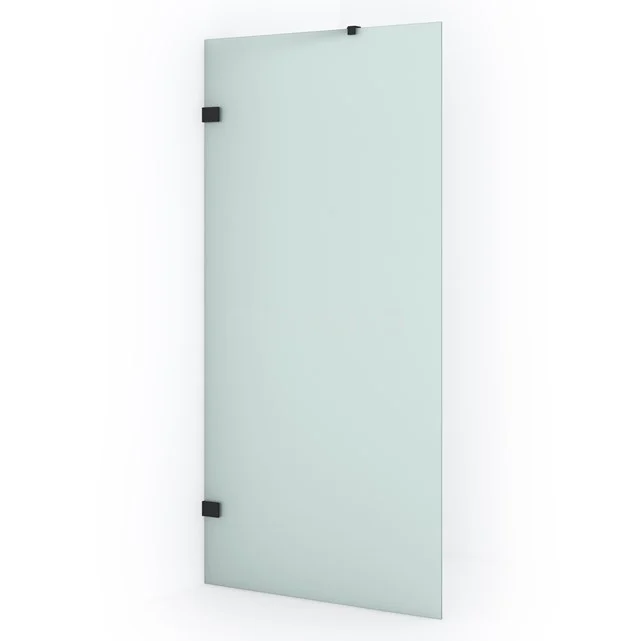 Diamond Inloopdouche | 90 cm Mat zwart Matglas Vaste wand IDA09227MB