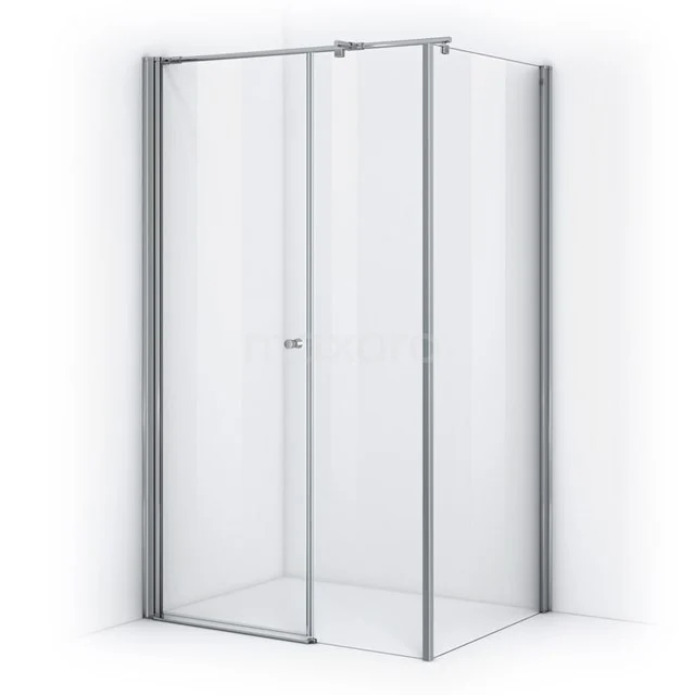 Zircon Comfort Duschkabine | 110x100 cm Chrom Drehtür Rechteck DH-100407013 Glas Duschkabine mit schmalem Aluminiumrahmen, Eckeinstieg, ideal für moderne Bäder, Serie SilverLine.