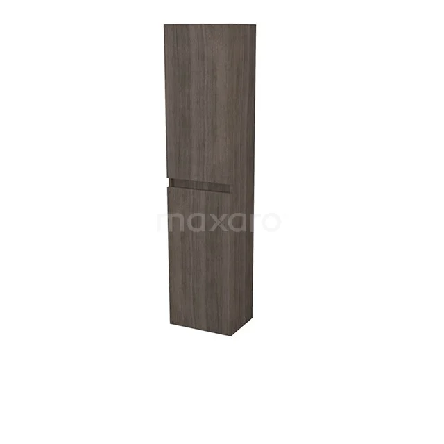 Fianco Bathroom cabinet | fronts S29-0400-52869 Narrow wooden bathroom cabinet in dark oak, slim shape with double doors, ideal for storage in a modern bathroom.