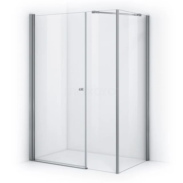 Zircon Comfort Duschkabine | 120x90 cm Chrom Drehtür Rechteck DH-090408012 Eck-Duschkabine mit Klarglas und Aluminiumprofilen, minimalistisches Design, ideal für ein modernes Badezimmer.